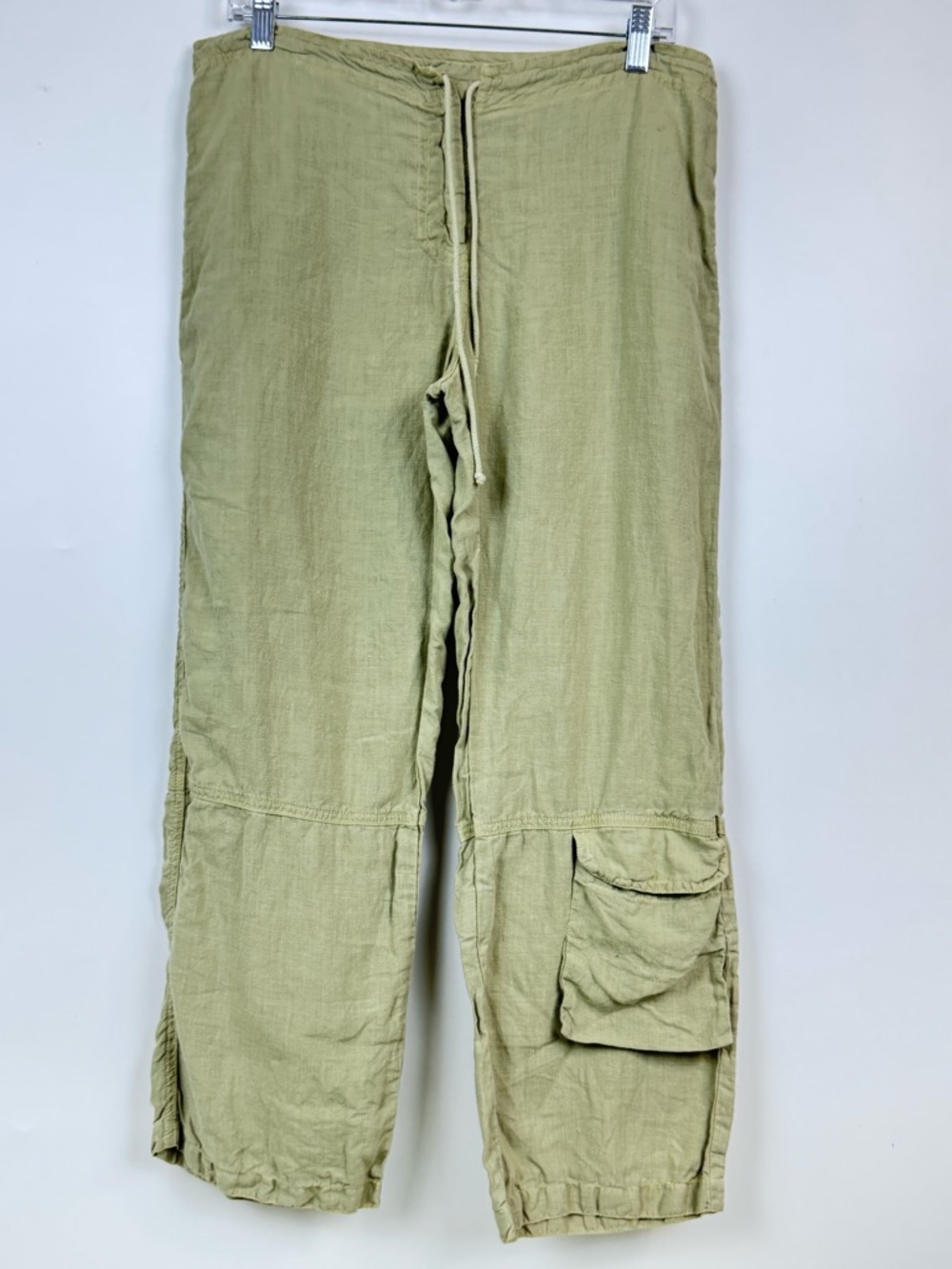 Johnny Was Light Olive Drawstring Cargo Pants